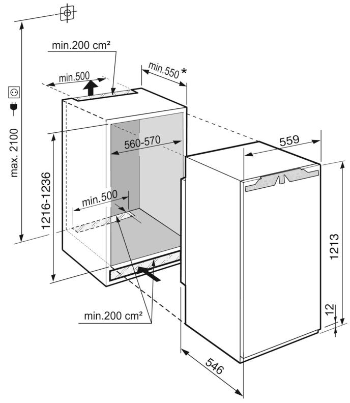 Схема встраивания холодильной камеры