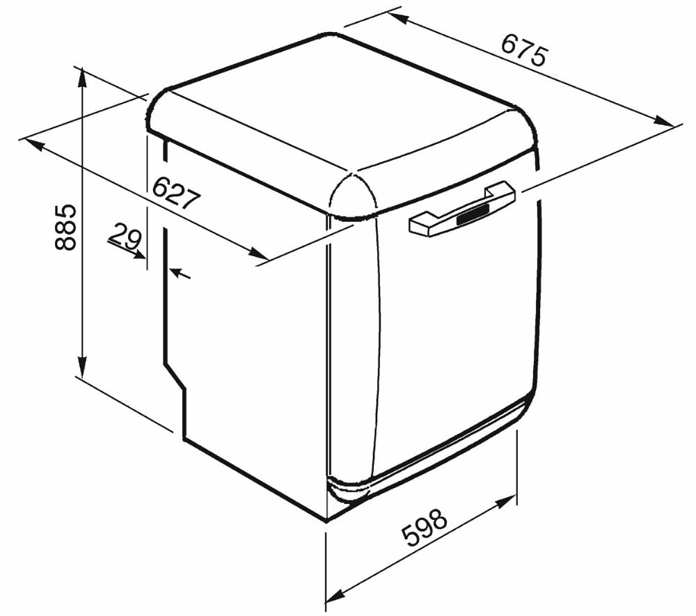 Посудомоечная машина Smeg LVFABCR3 схема с размерами, просмотр и скачивание  на Хаусдорф