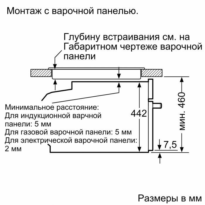 Схема монтажа с варочной панелью